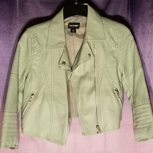 Mint Green Faux Leather Jacket